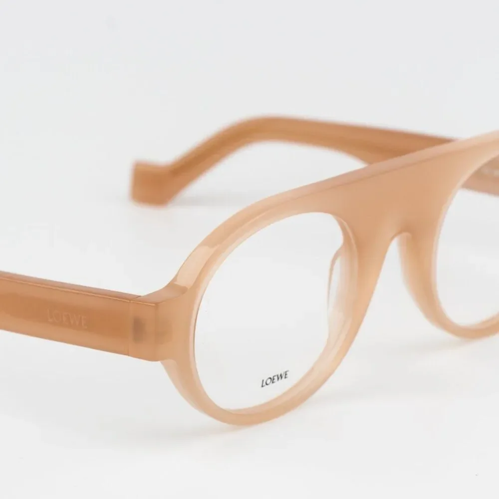 Loewe Women Eyeglasses Shiny Light Pink Demo Round LW50009I 072 BRAND NEW